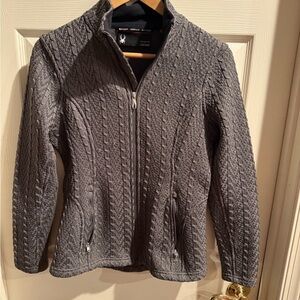 Spyder Women’s Medium Spell Out Core Chunky Cable Knit Major Sweater Jacket